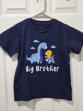Big Brother Navy Dinosaur Tee for Kids